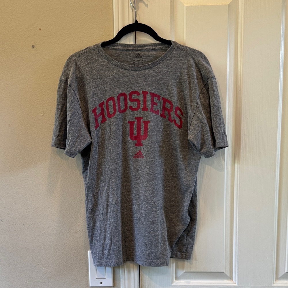 Adidas Gray Hoosiers Short Sleeve Tee